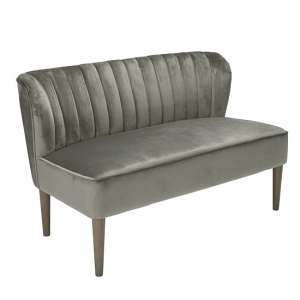 Bawtry 2 Seater Sofa In Steel Grey Velvet With Wooden Legs