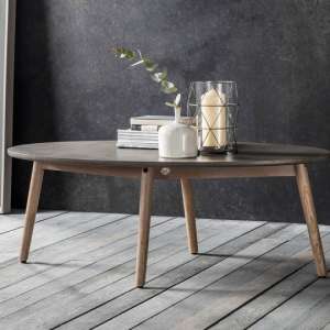 Bergen Oval Coffee Table With Scandi Weathered Legs