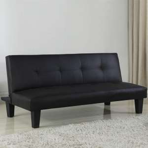 Bern Traditional Sofa Bed In Black Faux Leather