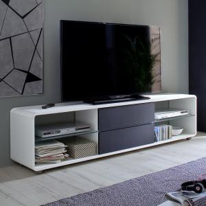 Bethan Modern TV Stand In Matt White And Anthracite
