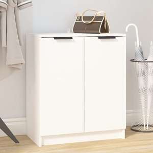 Betsi Wooden Shoe Storage Cabinet With 2 Doors In White