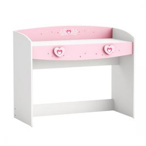 Betsy Wooden Desk In Pearl White And Pink With 1 Drawer