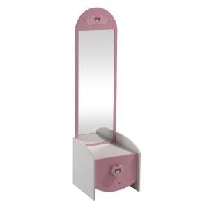Betsy Dressing Table With Mirror In Pearl White And Pink