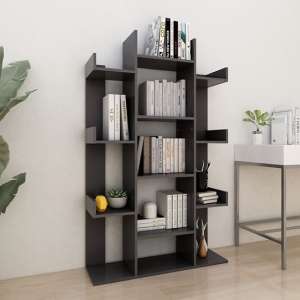 Bevin Wooden Bookcase With 13 Shelves In Grey