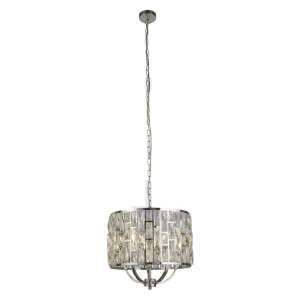 Bijou Wall Hung 5 Pendant Light In Chrome With Crystal Glass