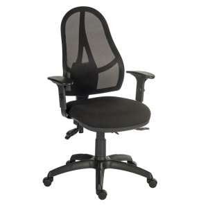 Bingley Home Office Chair In Black Fabric With Mesh Back