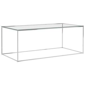 Birger Clear Glass Coffee Table With Silver Steel Frame
