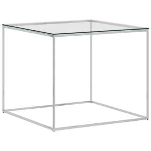 Birger Square Clear Glass Coffee Table With Silver Frame