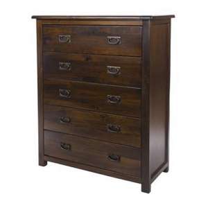 Birtley Chest Of Drawers In Dark Tinted Lacquer With 5 Drawers