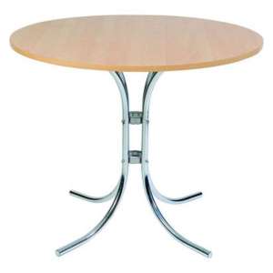 Bistro Round Wooden Dining Table In Beech