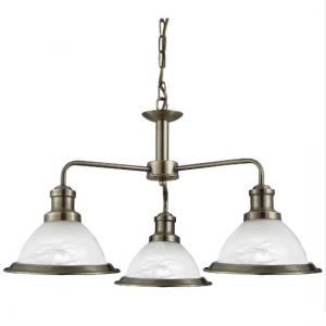 Bistro Ceiling Light In Antique Brass With 3 Lights