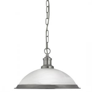Bistro Pendant Light In Satin Silver With Acid Glass