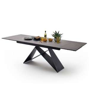 Blaine Glass Extendable Dining Table In Anthracite