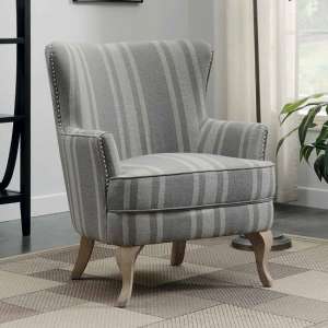Blair Fabric Accent Chair In Grey With Limed Oak Legs