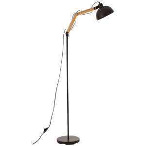 Blairon Glossy Black Shade Floor Lamp With Metal Stalk
