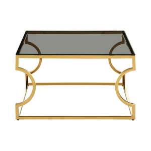 Algorab Black Glass Square Coffee Table With Curved Frame   