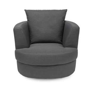 Bewdley Fabric Small Swivel Tub Chair In Grey