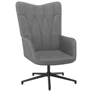 Bode Fabric Relaxing Chair In Dark Grey With Black Metal Legs