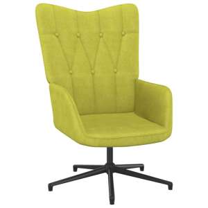 Bode Fabric Relaxing Chair In Green With Black Metal Legs