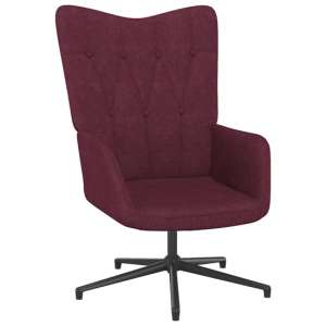 Bode Fabric Relaxing Chair In Purple With Black Metal Legs