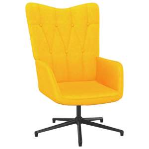 Bode Fabric Relaxing Chair In Yellow With Black Metal Legs