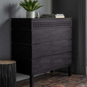 Boho Boutique Chest Of Drawers In Matt Black Charcoal