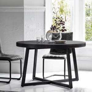 Boho Boutique Round Dining Table In Matt Black Charcoal