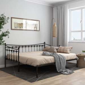 Bolesia Pull-Out Metal Frame Single Sofa Bed In Black