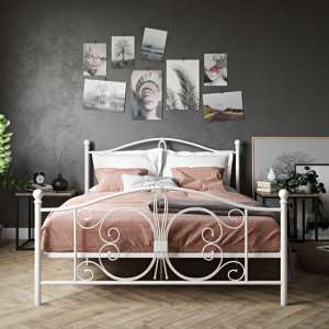 Bamburgh Metal Double Bed In White