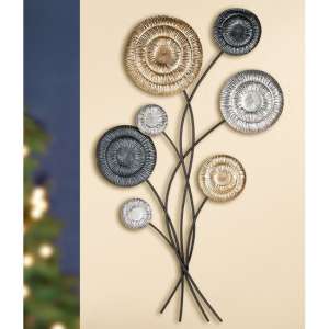 Bonito Metal Wall Art In Gold And Black Silver