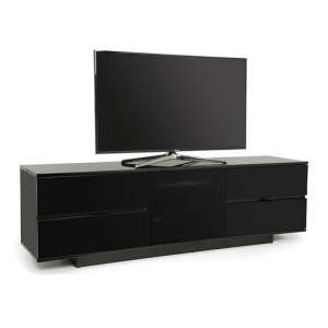 Boone Ultra TV Stand In Black High Gloss With Four Drawers