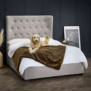 Bootle Fabric Storage Double Bed In Cappuccino
