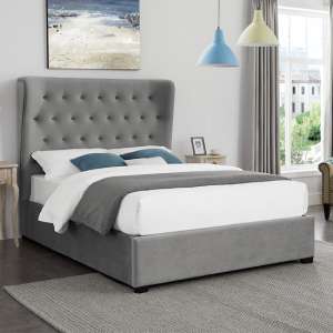 Bootle Fabric Storage Double Bed In Grey