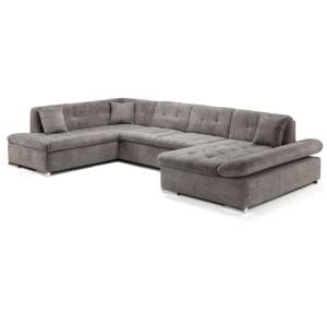 Borba Fabric Left Hand Corner Sofa Bed In Grey