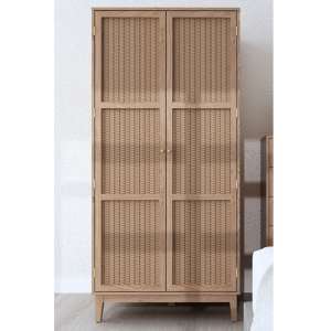 Bibury Wooden Wardrobe With 2 Doors In Oak