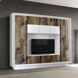 Borden Modern Entertainment Wall Unit In White And Pero