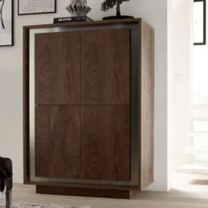 Borden Wooden Highboard In Cognac Oak