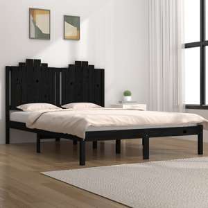 Boreas Solid Pinewood Double Bed In Black