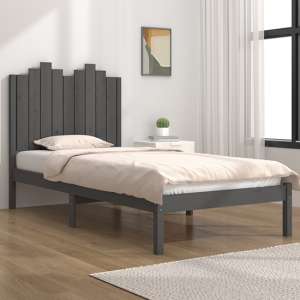 Boreas Solid Pinewood Single Bed In Grey