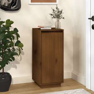 Boris Pinewood Shoe Storage Cabinet With 1 Door In Honey Brown
