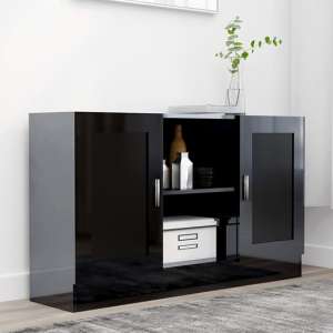 Borna High Gloss Sideboard With 2 Doors In Black