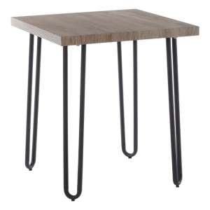 Boroh Wooden Side Table With Black Metal Legs In Natural