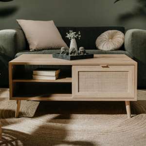 Borox Wooden Coffee Table With 1 Door In Sonoma Oak