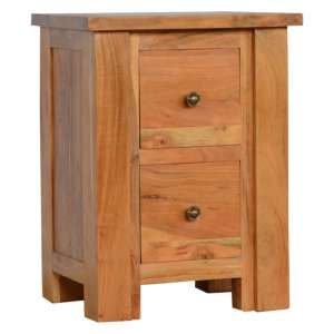 Boston Wooden Bedside Cabinet In Caramel