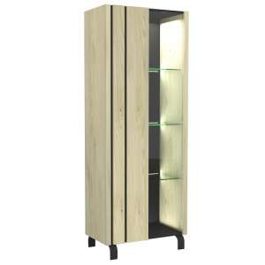 Boswell Glass Display Cabinet In Oak With LED Lighting