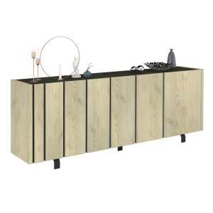 Boswell Wooden Sideboard In Oak Finish With Four Doors