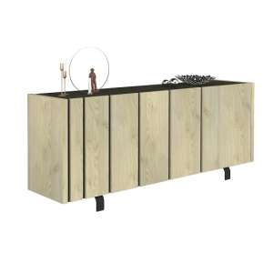 Boswell Wooden Sideboard In Oak Finish With Three Doors