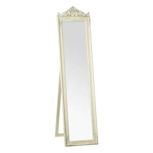 Boufoya Rectangular Floor Standing Cheval Mirror In Cream