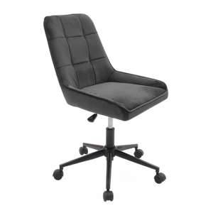 Boxworth Velvet Home And Office Chair In Charcoal