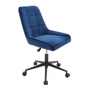 Boxworth Velvet Home And Office Chair In Navy